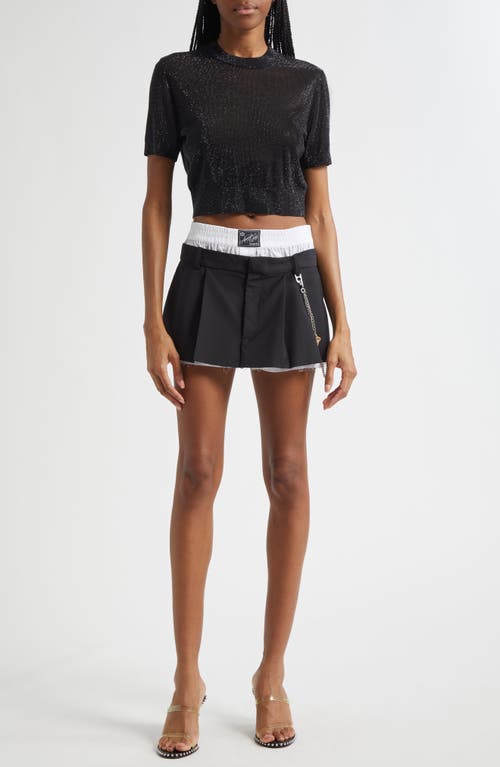 Alexander Wang Prestyled Pleated Skort With Detachable Chain Detail In Black