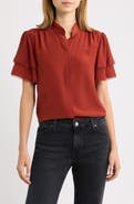 FRAME Arcadia Layered Ruffle Silk Top