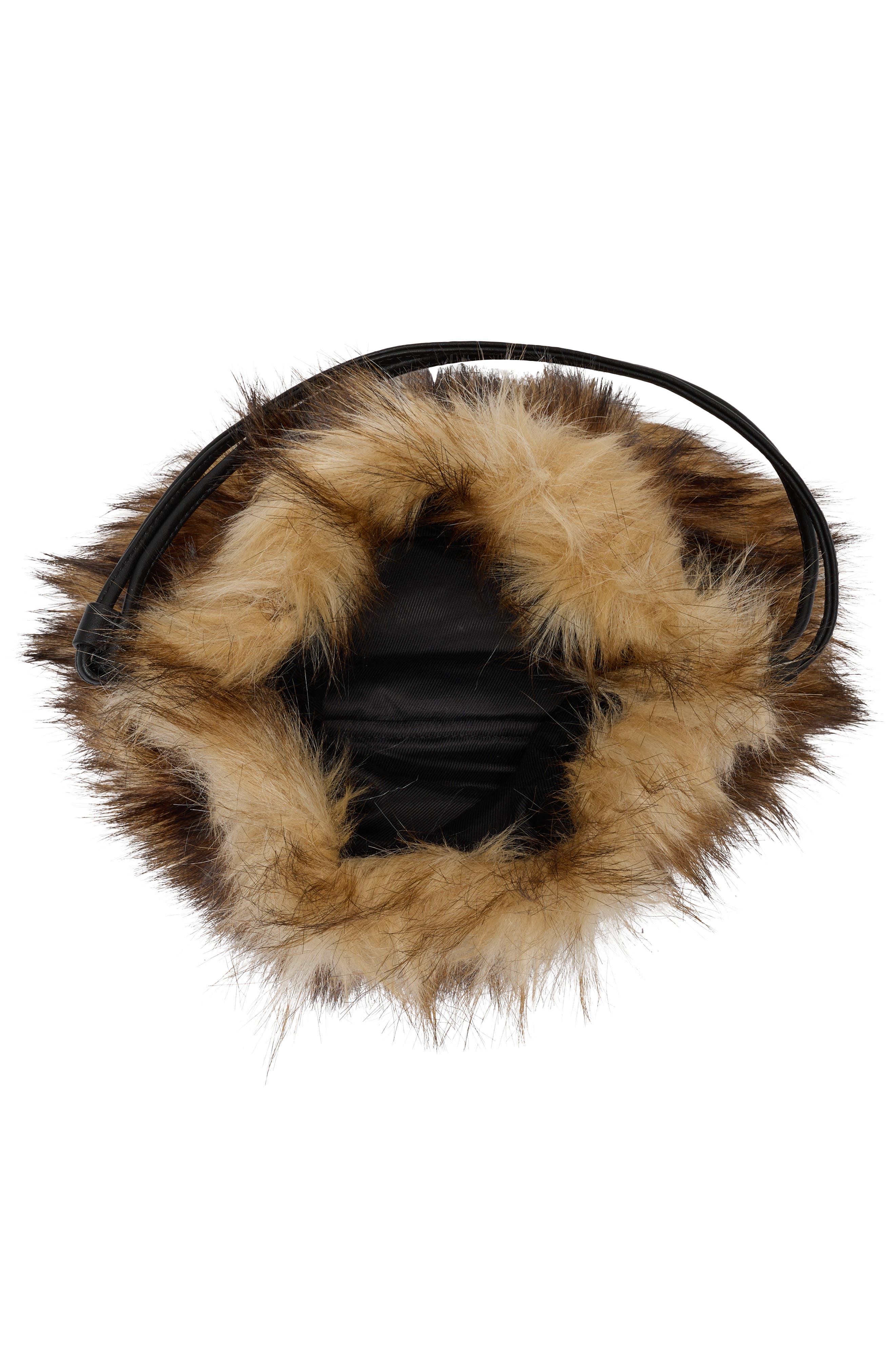 Arden Faux Fur Shoulder Bag, Alternate, color, BROWN