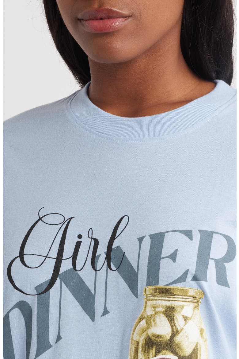 Girl Dinner Cotton Blend Graphic T-Shirt, Alternate, color, LIGHT BLUE