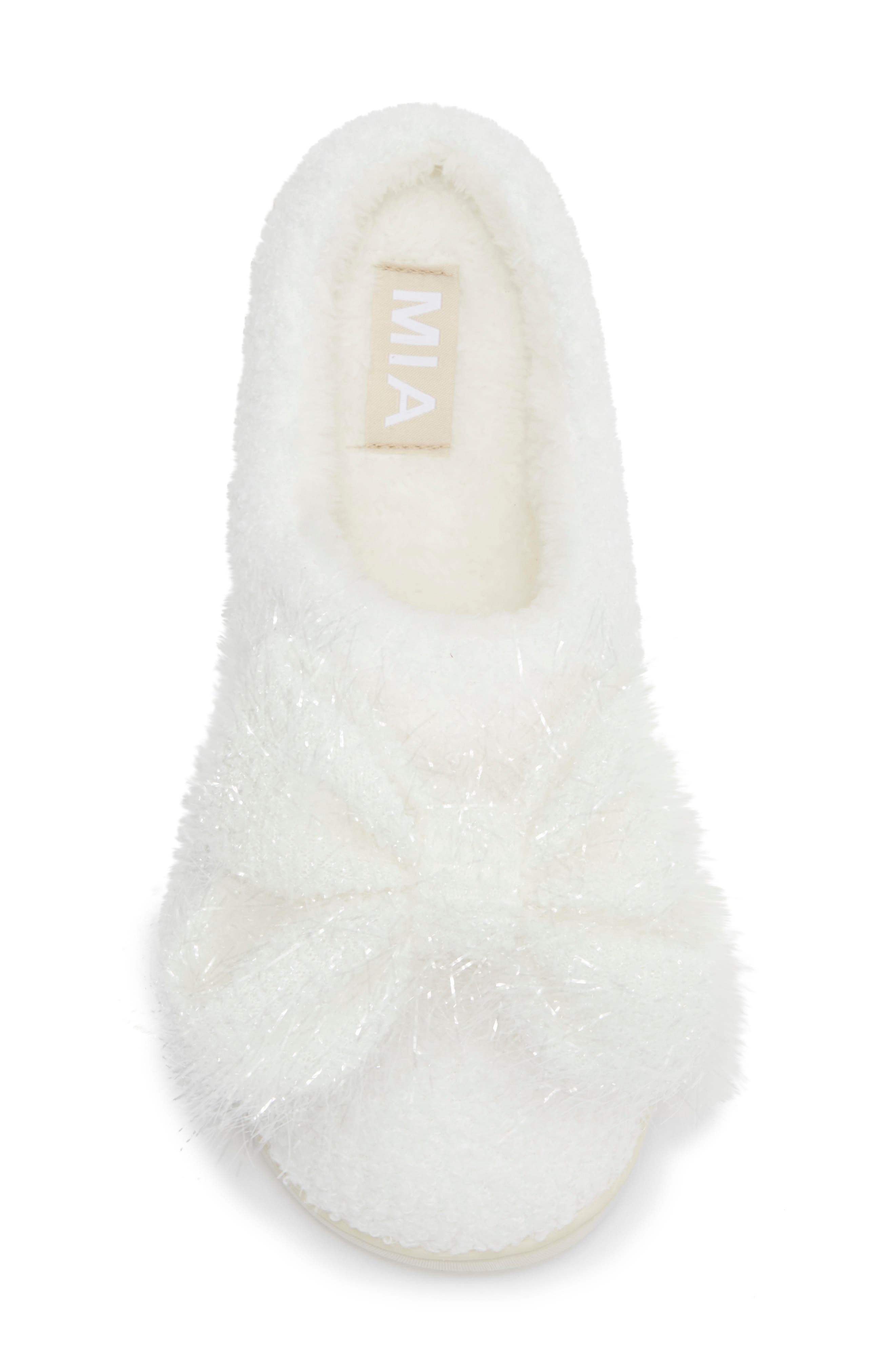 MIA Cozi Slipper, Alternate, color, 3D White Tinsel Bow