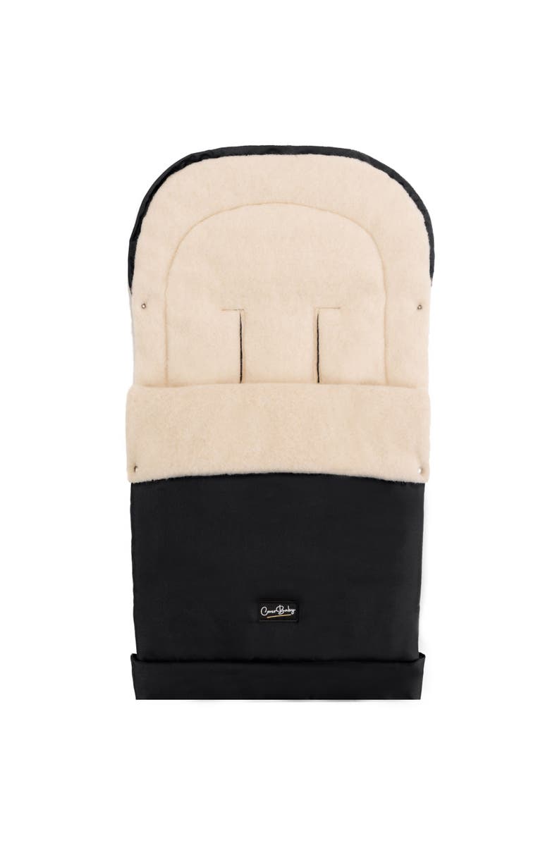 Cover Baby LLC Scandinavian Organic Wool Adjustable Footmuff, Alternate, color, Black