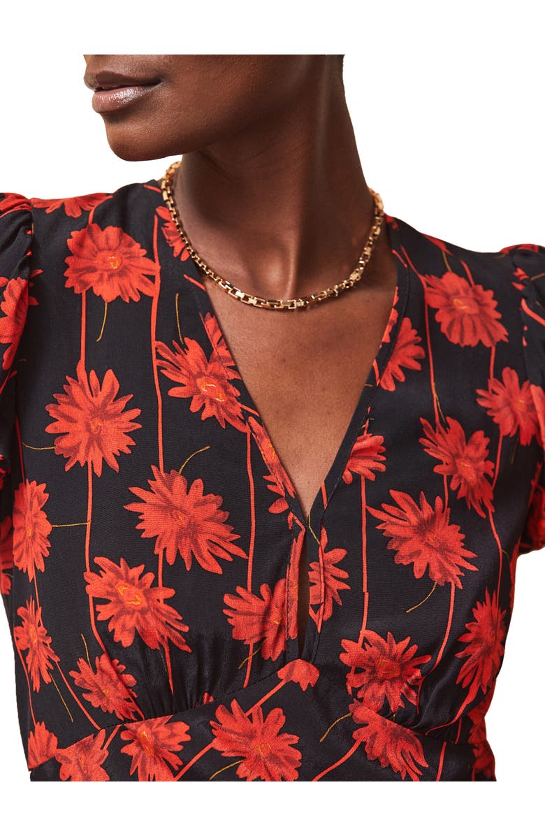 Ro&Zo Printed V-Neck Dress, Alternate, color, Red