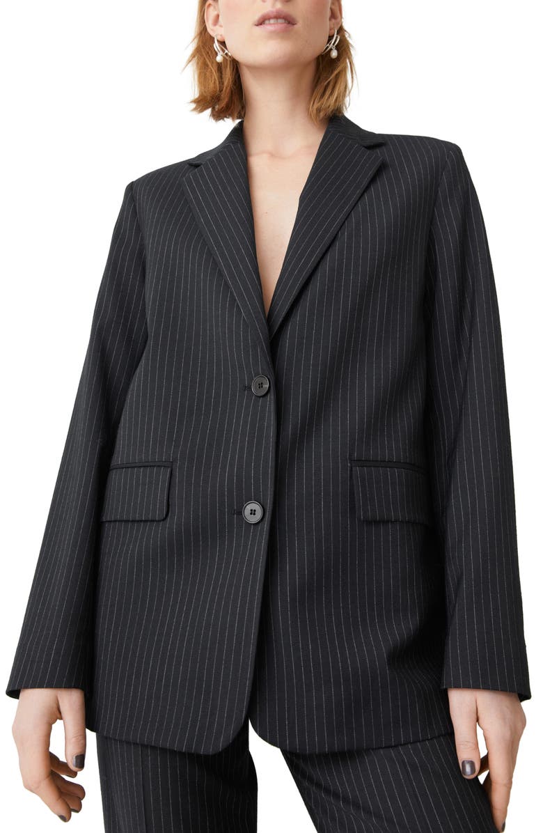 & Other Stories Oversize Pinstripe Wool Blend Blazer, Main, color, 