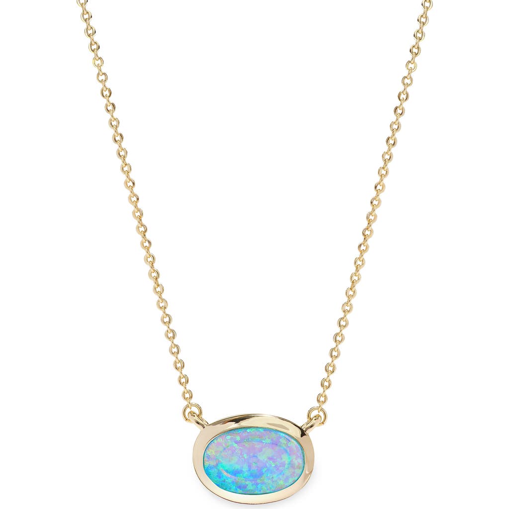 Melinda Maria She's a Boss Lab Created Opal Pendant Necklace in Gold-Blue Opal at Nordstrom