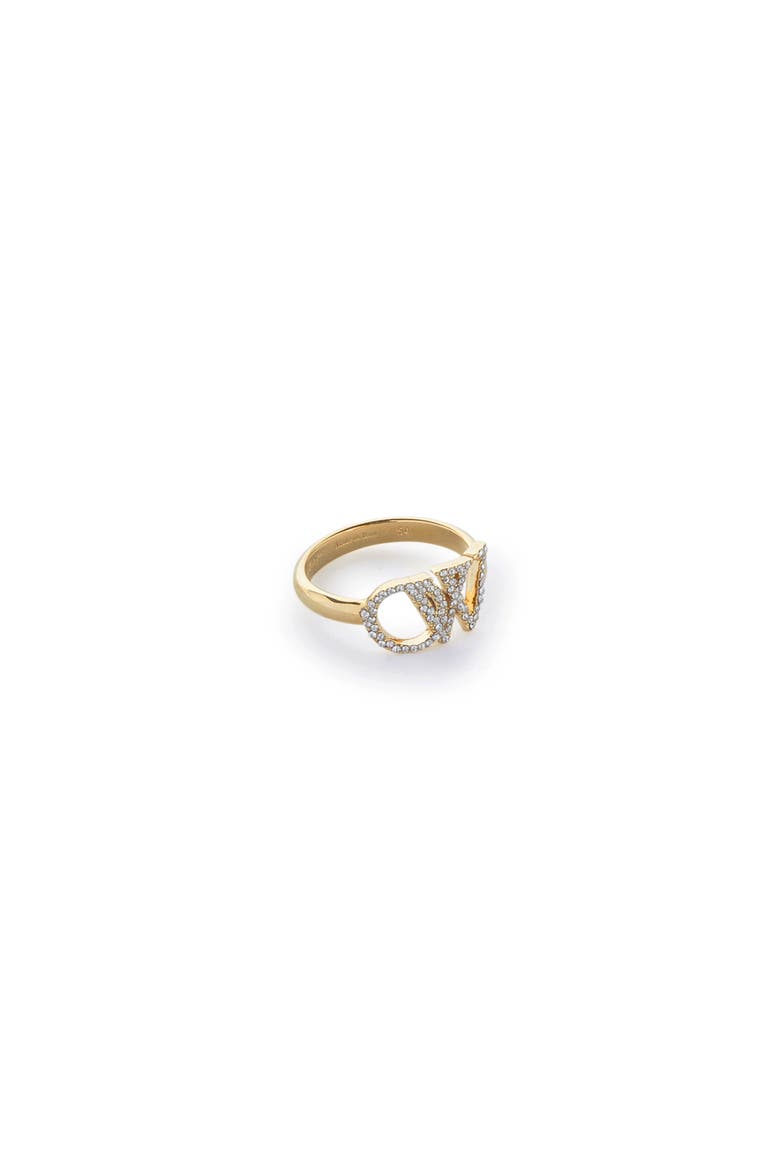 Women's Ring With Strass, Alternate, color, Gold