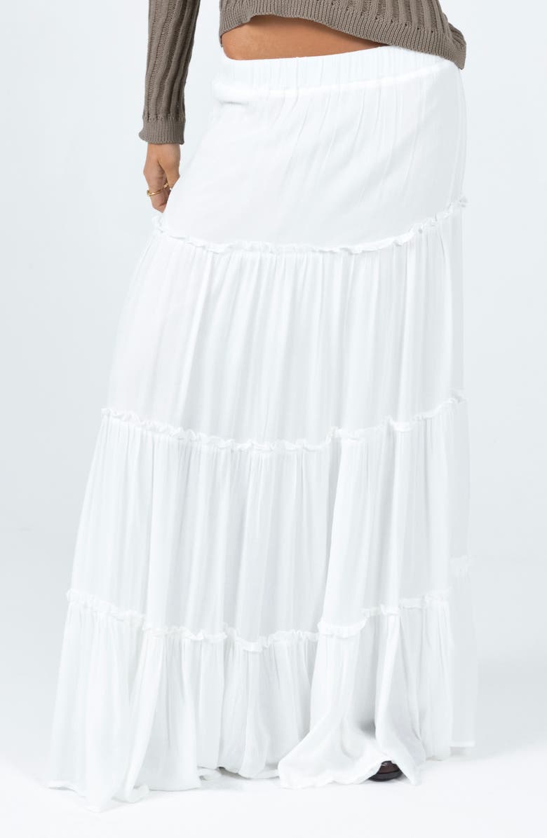 Princess Polly Miriah Tiered Maxi Skirt, Main, color, White