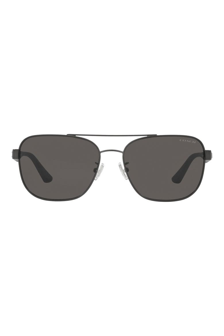 58mm Square Metal Sunglasses, Main, color, MATTE GUNMETAL