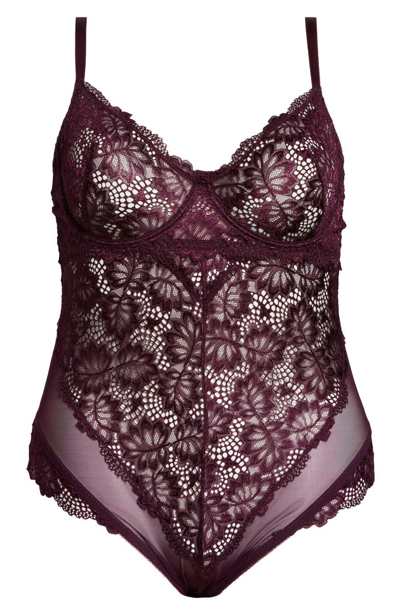 Oh La La Cheri Lace Underwire Teddy, Alternate, color, 