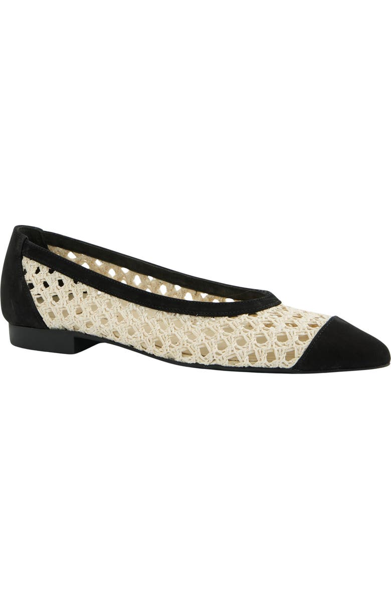 Paul Green Daisy Pointed Toe Flat, Main, color, Black Nature Diva Nubuk