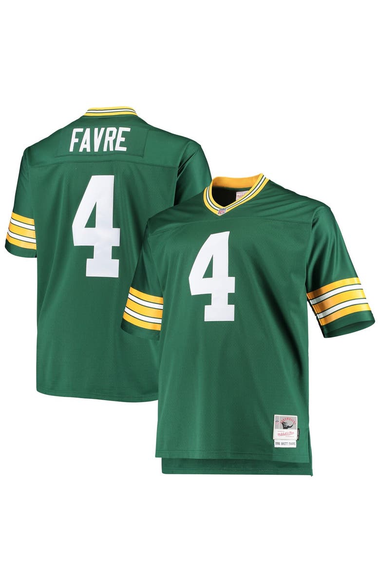 Mitchell & Ness Men's Mitchell & Ness Brett Favre Green Green Bay Packers Big & Tall 1996 Retired Player Replica Jersey, Main, color, Green