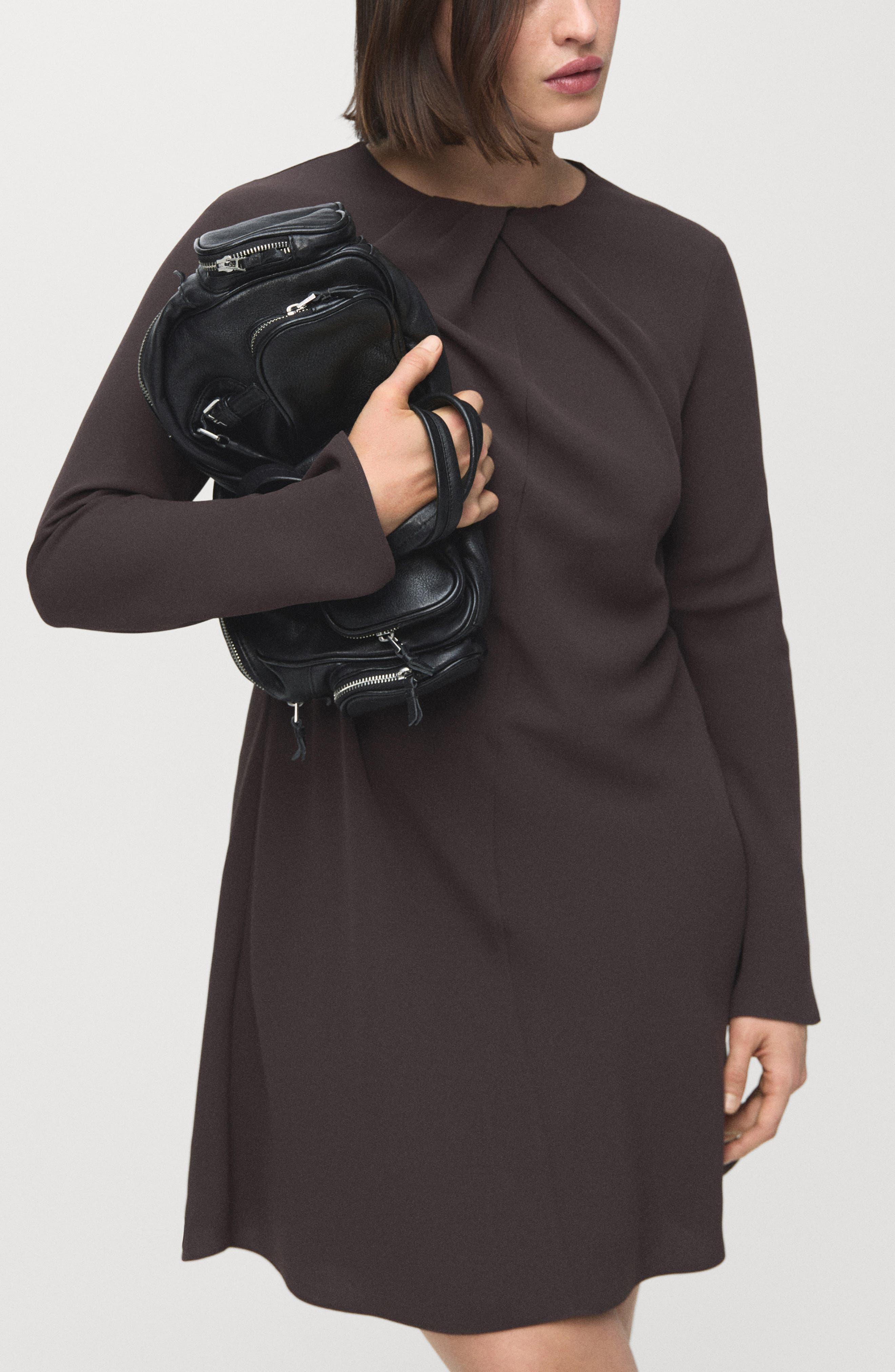 Drape Long Sleeve Sheath Dress - image 2