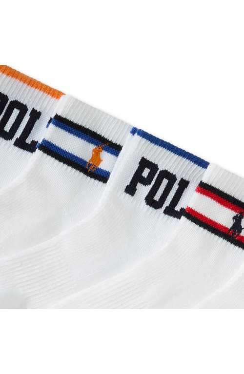 Polo Ralph Lauren Polo Varsity Stripe 6-pack Assorted Ankle Socks In White/assorted
