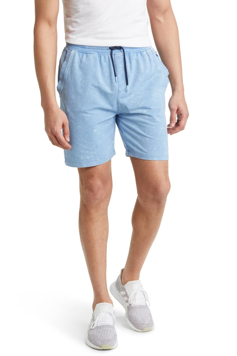 Acid Wash Fleece Shorts, Main, color, LIGHT BLUE