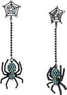 Betsey Johnson Spider Web Linear Drop Earrings