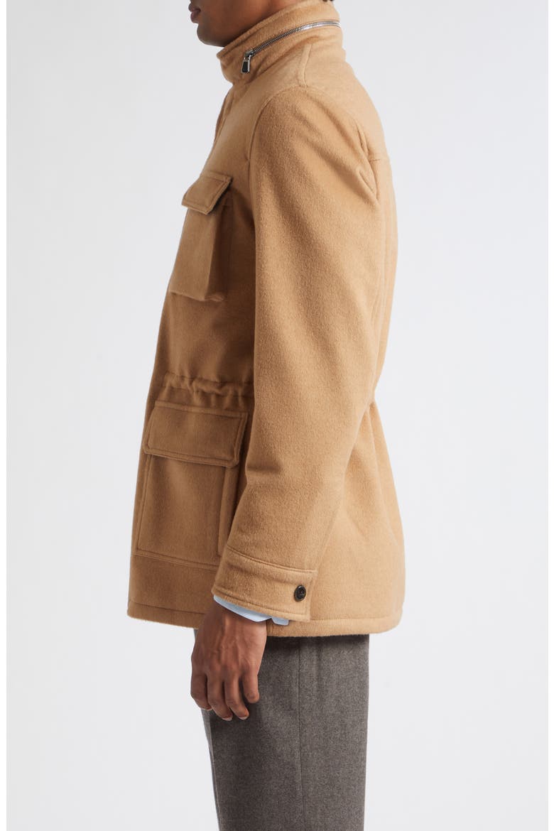 Unito Baby Wool Field Jacket with Packable Hood, Alternate, color, BEIGE 360