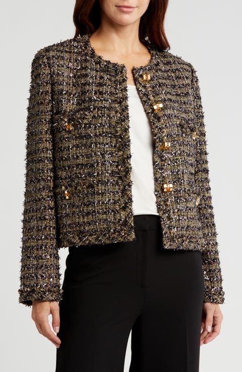 Metallic Eyelash Tweed Jacket
