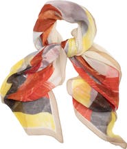 SAACHI Pleated Abstract Print Scarf