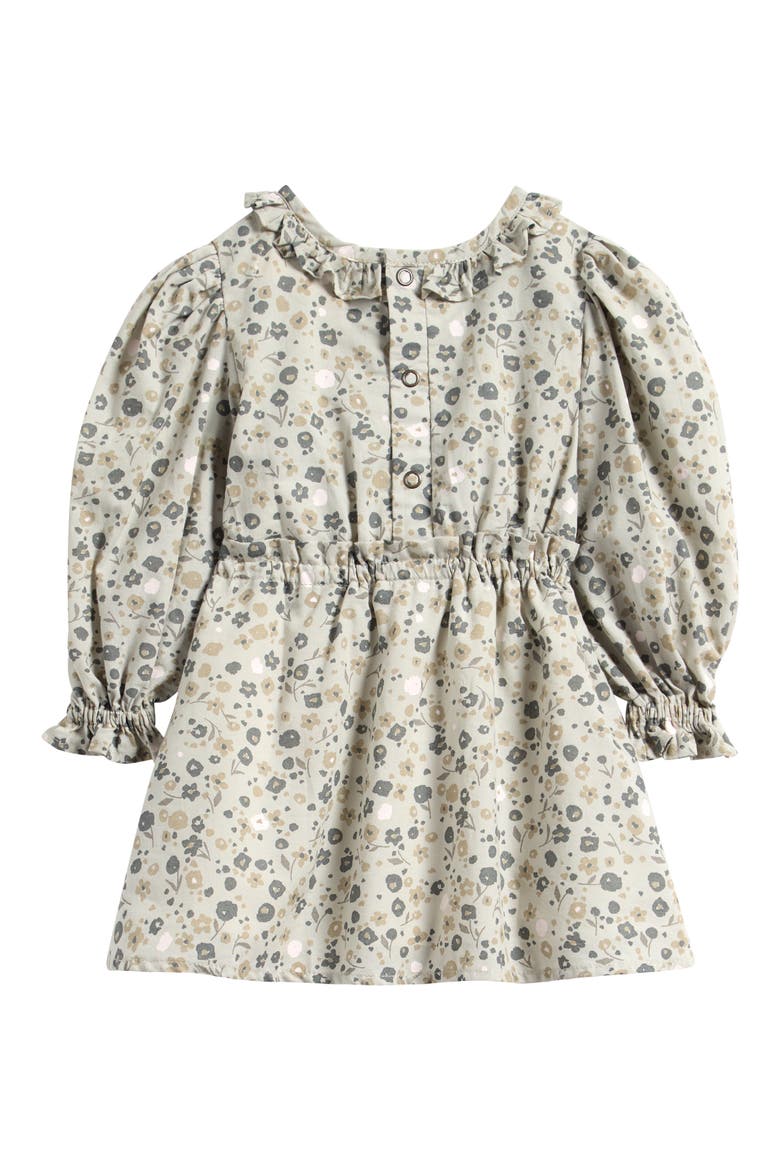 Ruffle Puff Sleeve Organic Cotton Dress, Alternate, color, FORGET-ME-NOT