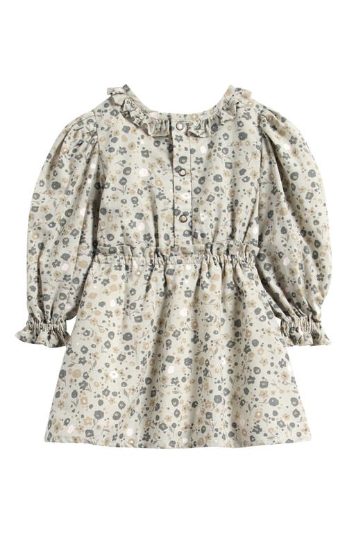 Pehr Ruffle Puff Sleeve Organic Cotton Dress In Gray