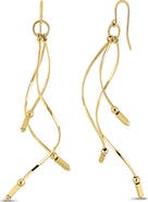 Bony Levy 14K Yellow Gold Wavy Bar Drop Earrings