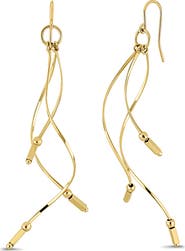 Bony Levy 14K Yellow Gold Wavy Bar Drop Earrings