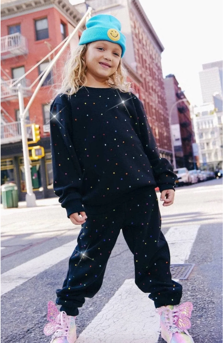 Lola + The Boys Rainbow Sparkle Track Set, Alternate, color, Black