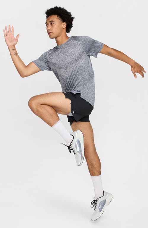 Nike Men's Stride Dri-fit Adv Short-sleeve Running Top In Thunder Blue/heather