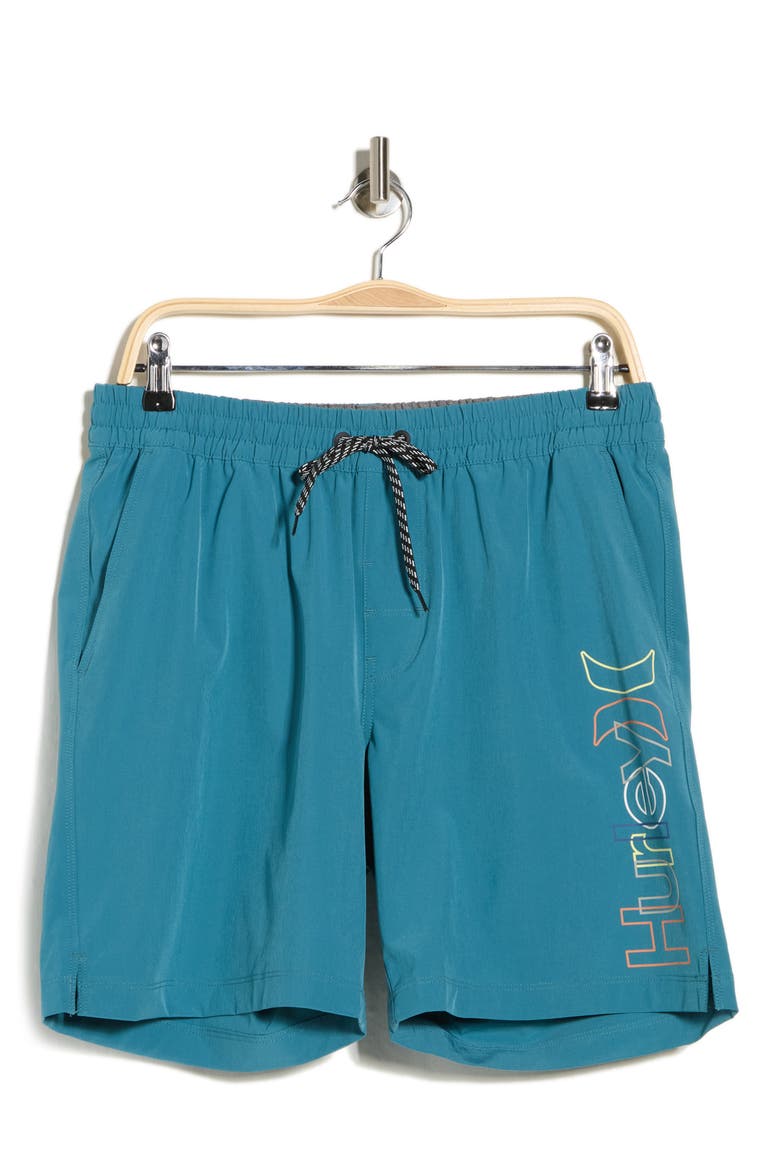 Crossover Volley Swim Trunks, Alternate, color, SKY/ PEWTER