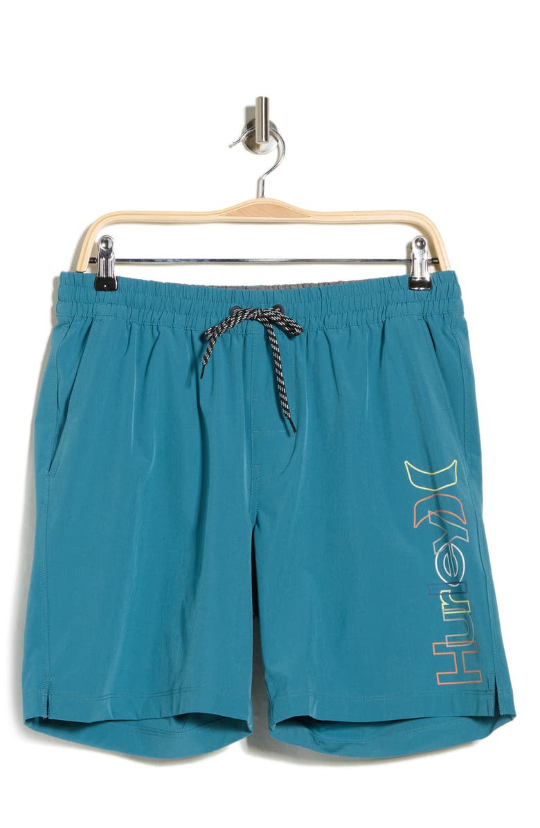 Hurley Crossover Volley Swim Trunks, Main, color, Sky/ Pewter