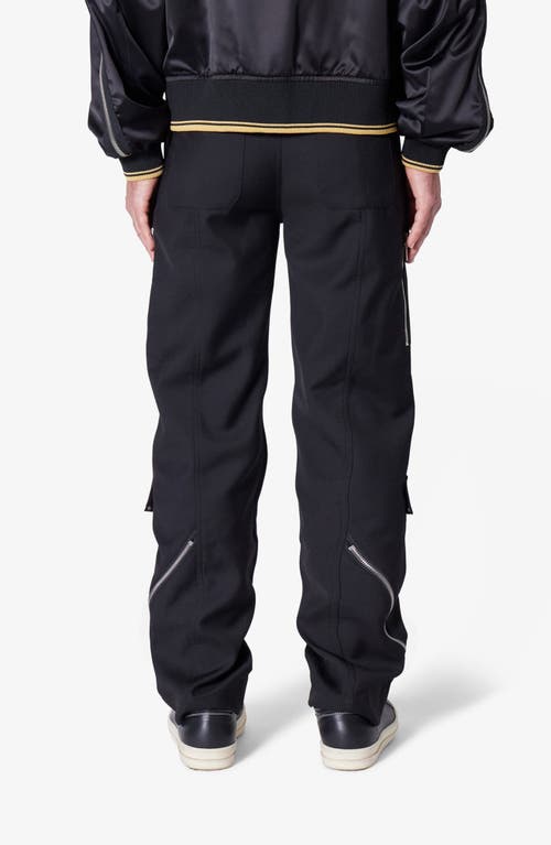 Mnml Angled Zip Cargo Pants In Black
