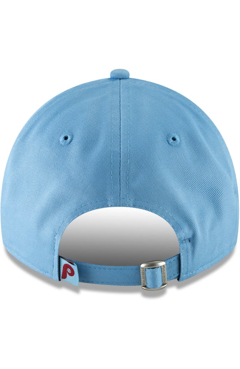 New Era Men's New Era Light Blue Philadelphia Phillies Throwback Fashion Core Classic 9TWENTY Adjustable Hat, Alternate, color,