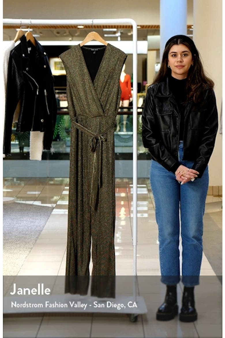 Metallic Straight Leg Plissé Jumpsuit video