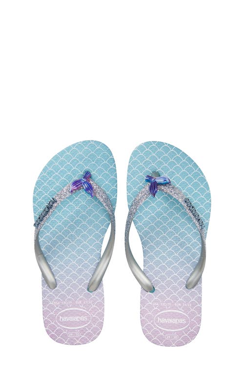 Havaianas Kids' Slim Glitter Flip Flop in Blue 