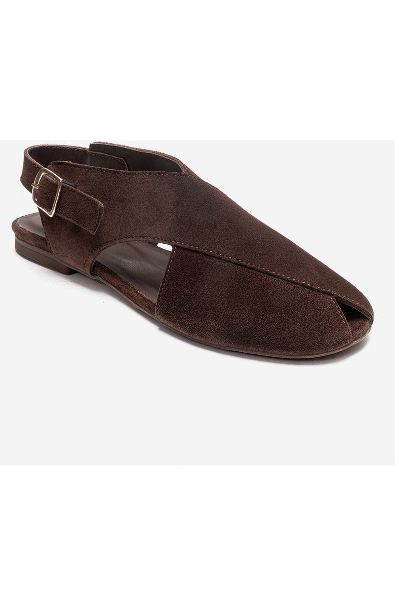 Forever & Always Shoes Monaro Leather Sandal, Alternate, color, Brown Suede