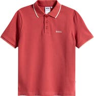 BOSS Kidswear Kids' Tipped Cotton Piqué Polo