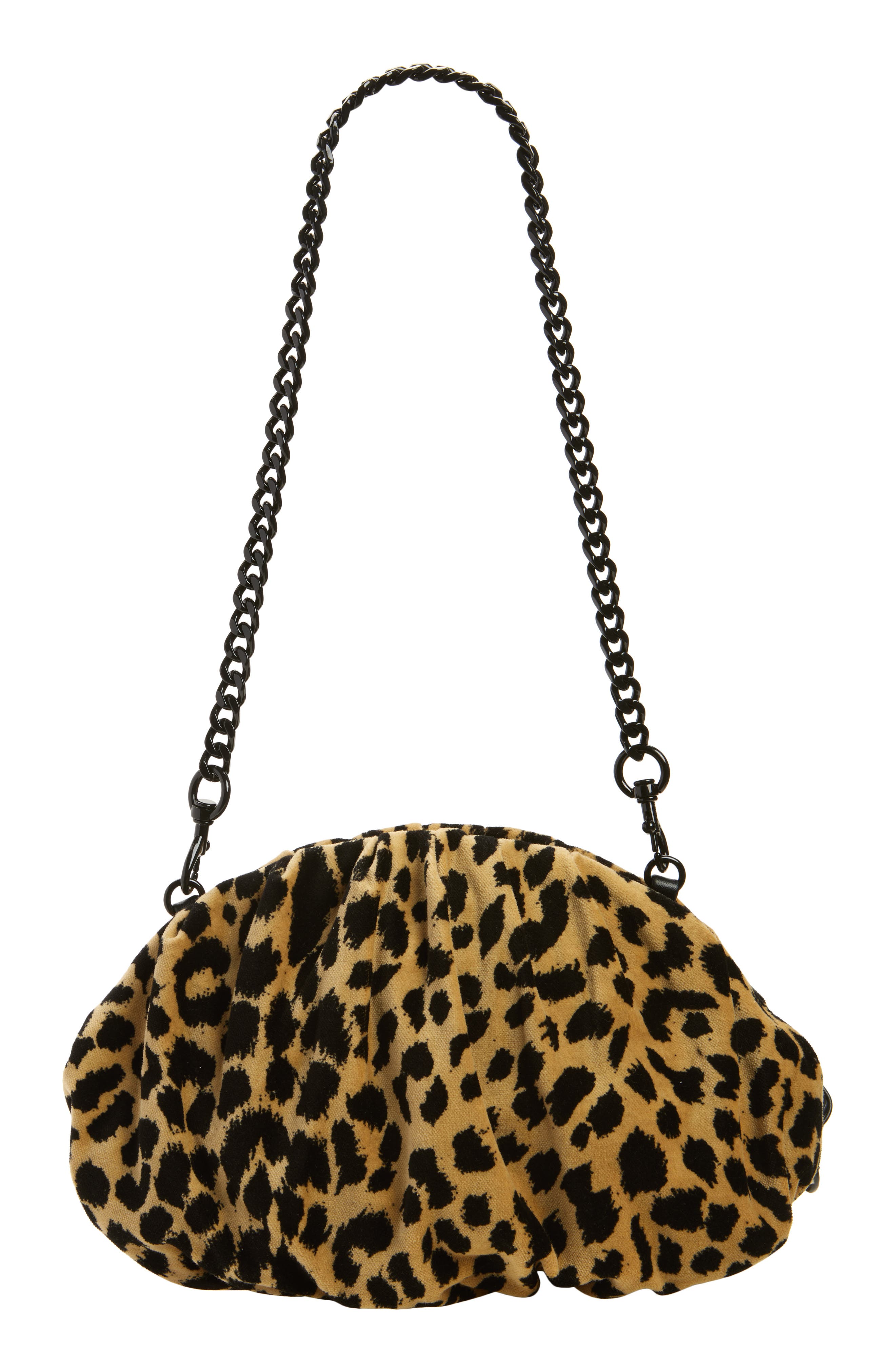 Rebecca Minkoff Small Ruched Clutch, Alternate, color, Leopard/ Black