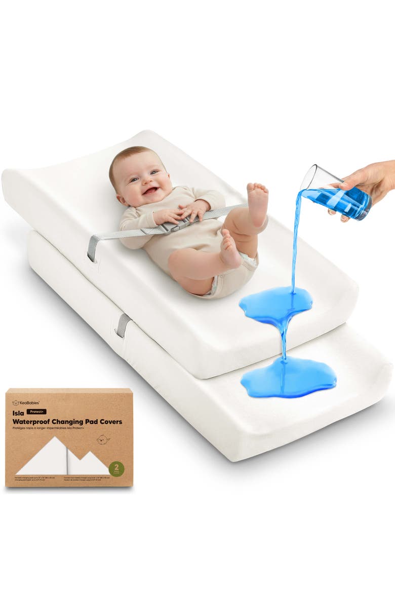 2-Pack Isla [Protect+] Waterproof Changing Pad Covers, Main, color, Soft White