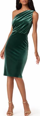 BY DESIGN Love by Design Laura One Shoulder Velvet Sheath Dress