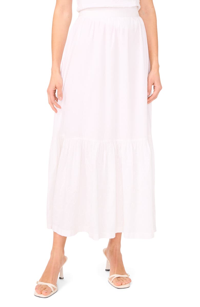 Halogen<sup>®</sup> Beaded Embroidered Maxi Skirt, Main, color, Bright White
