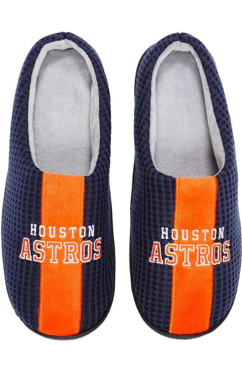 FOCO Men's FOCO Navy Houston Astros Team Stripe Memory Foam Slide Slippers, Alternate, color,