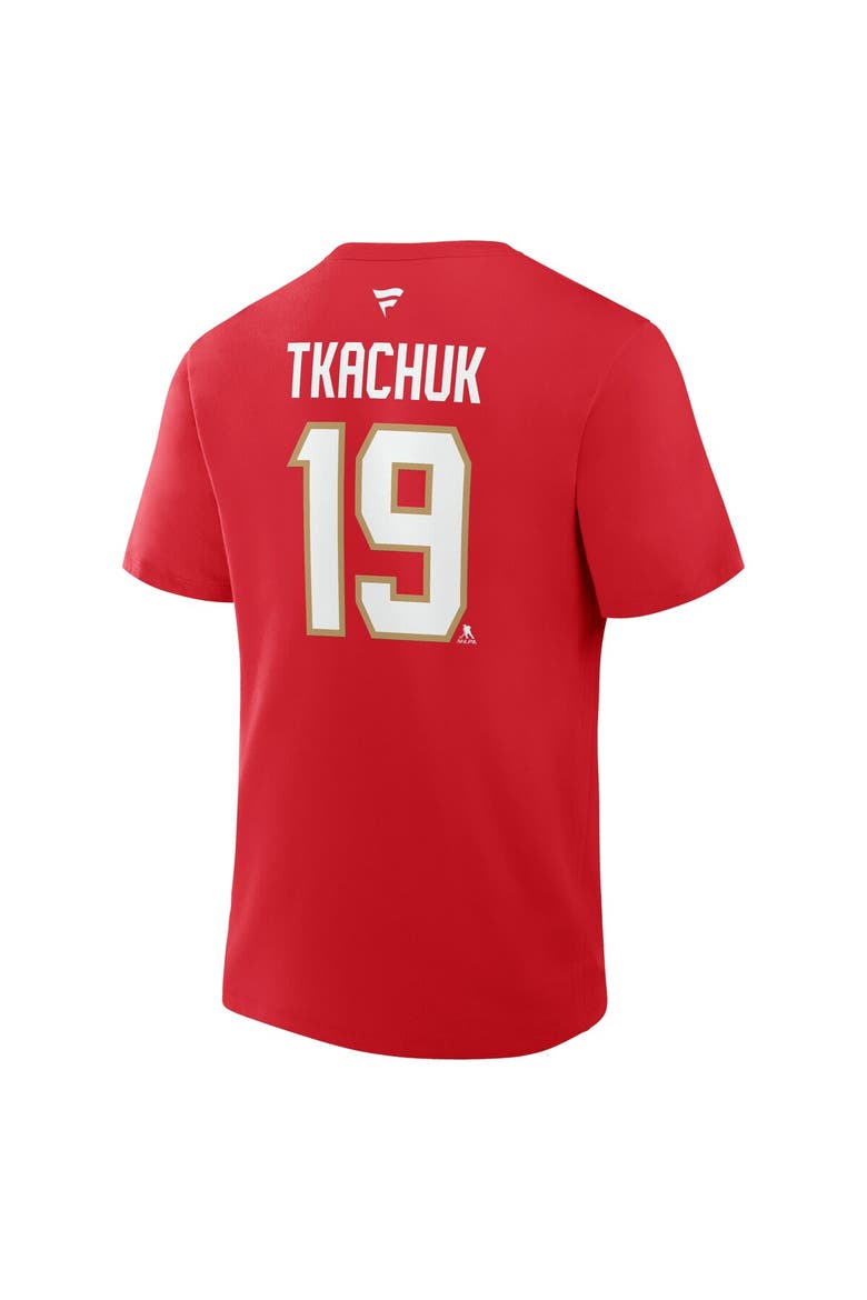 Men's Fanatics Matthew Tkachuk Red Florida Panthers Authentic Stack Name & Number T-Shirt, Alternate, color, Red