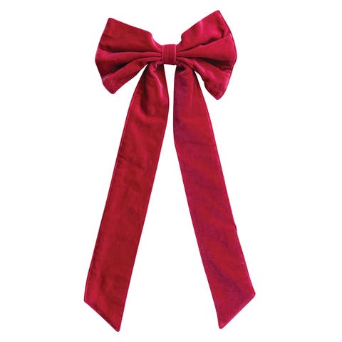 Cotton Velvet Bow with Iron Clip