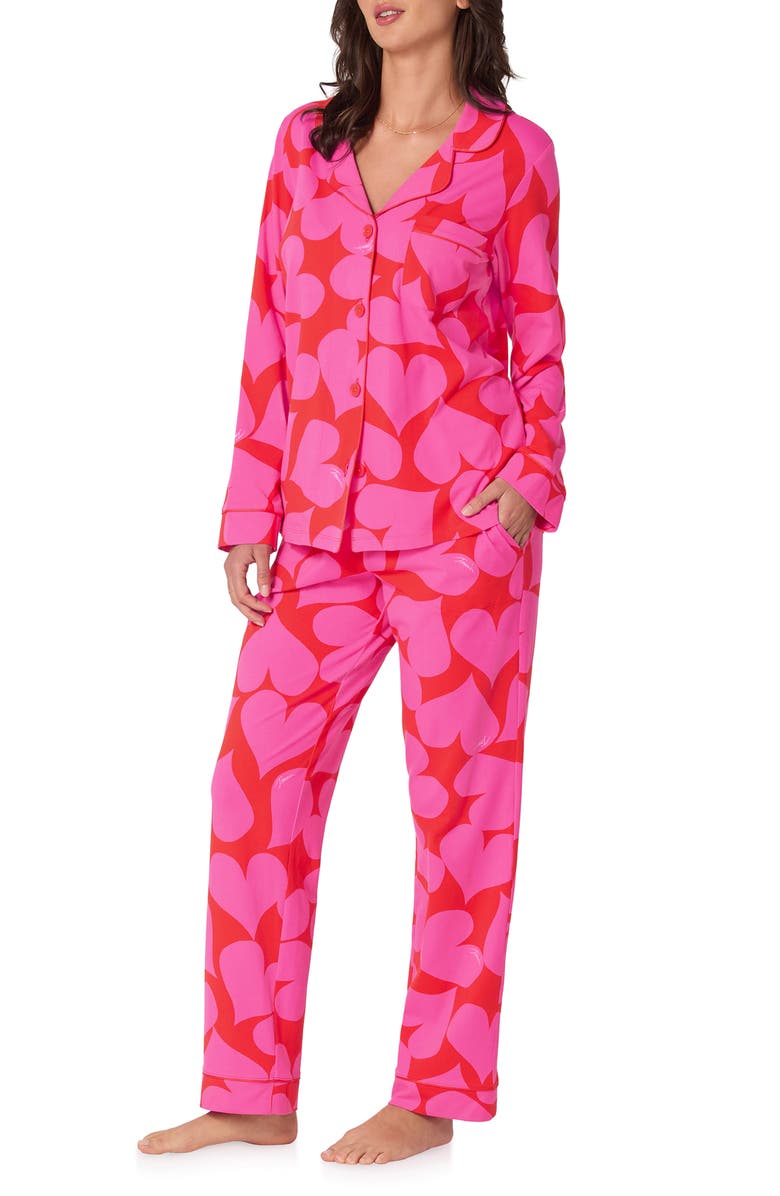 BedHead Pajamas Print Stretch Organic Cotton Pajamas, Alternate, color, Hearts