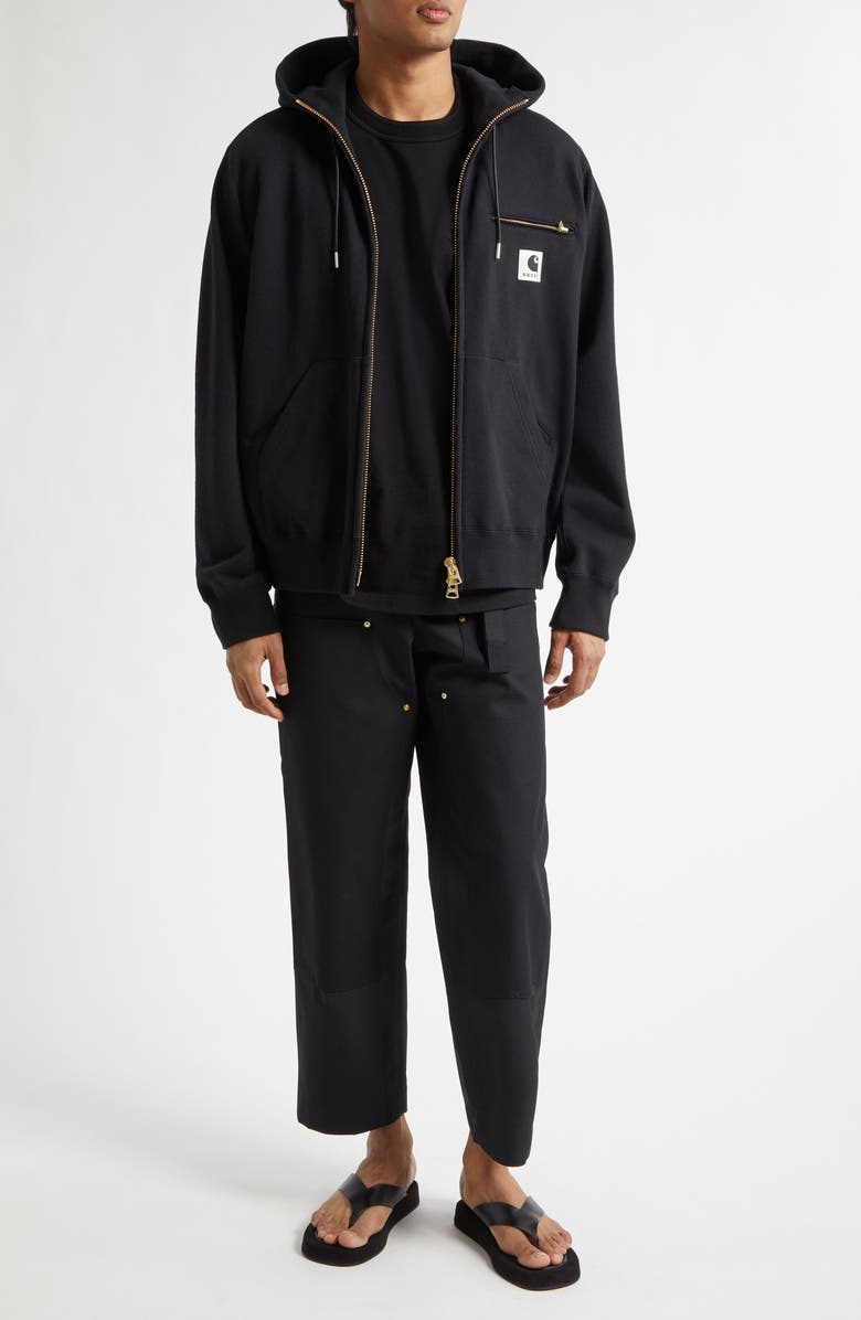 Sacai Carhartt WIP Cotton Jersey Full Zip Hoodie, Alternate, color, 