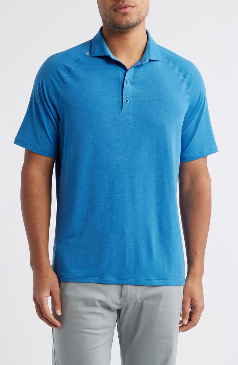johnnie-O Callan Performance Polo, Main, color, Barrels Blue