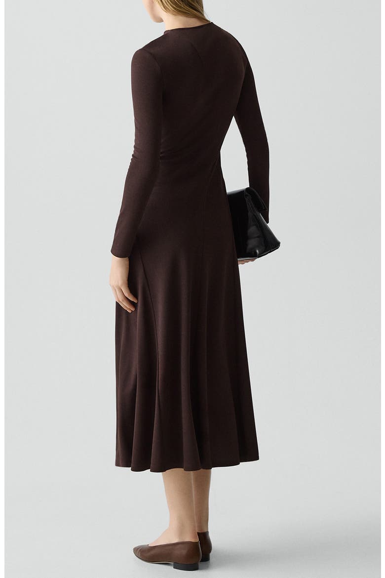 Long Sleeve A-Line Midi Dress, Alternate, color, CACAO