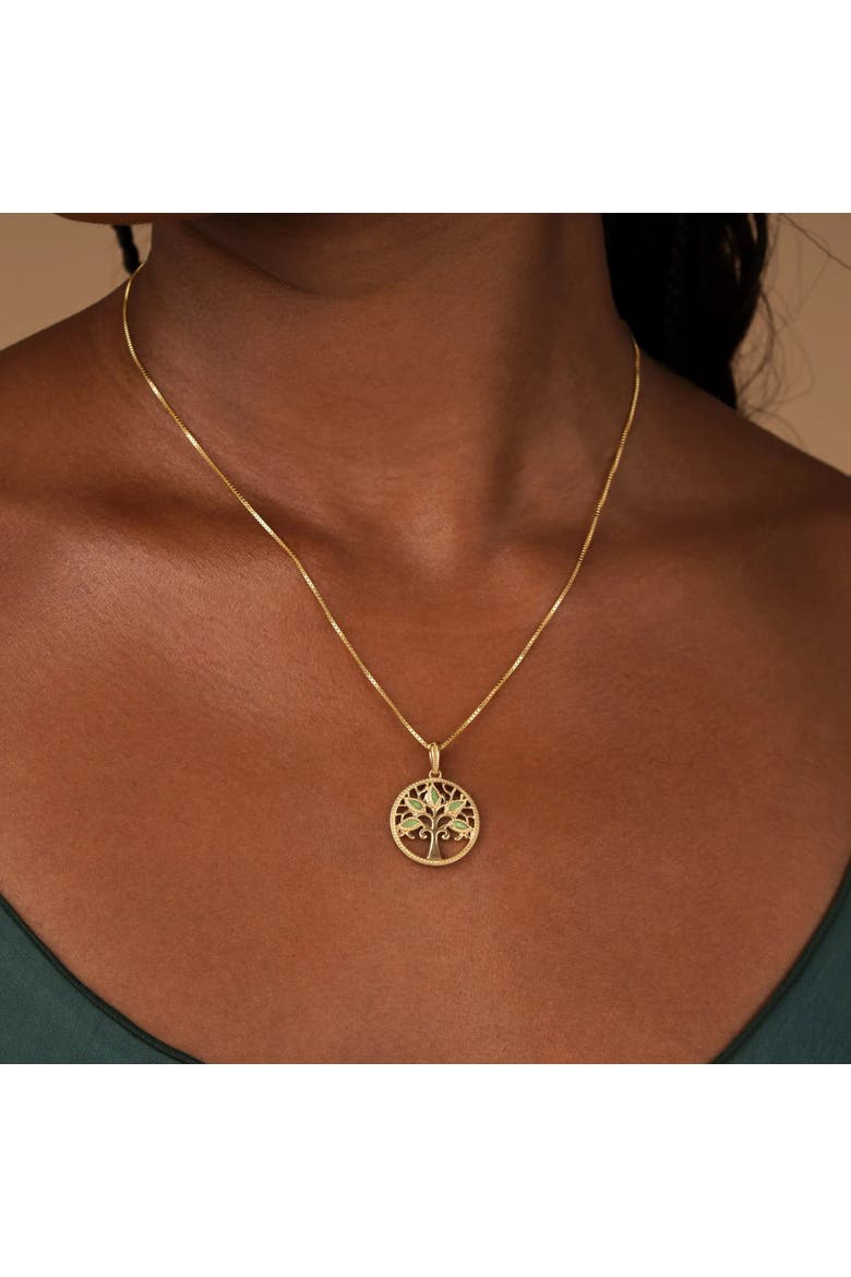 Essence of Growth Jade Tree of Life Necklace, Alternate, color, Gold/green