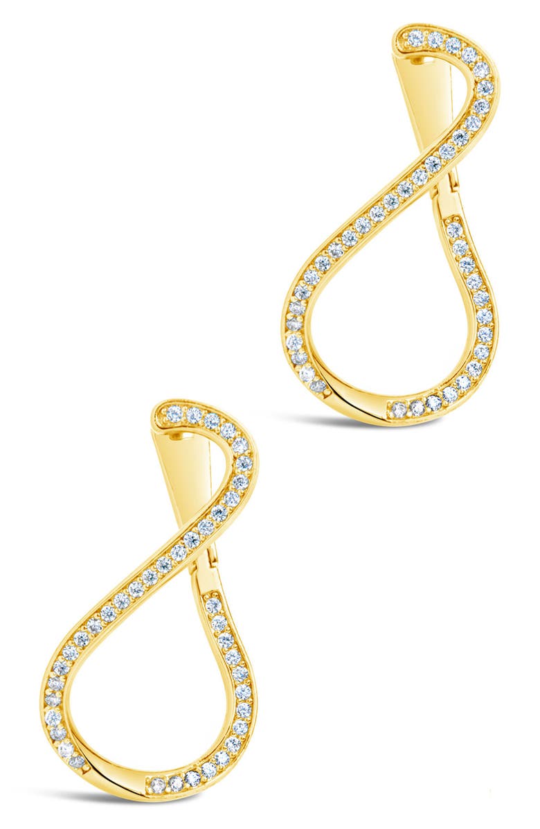 Sterling Forever CZ Pave Infinity Drop Earrings, Main, color,