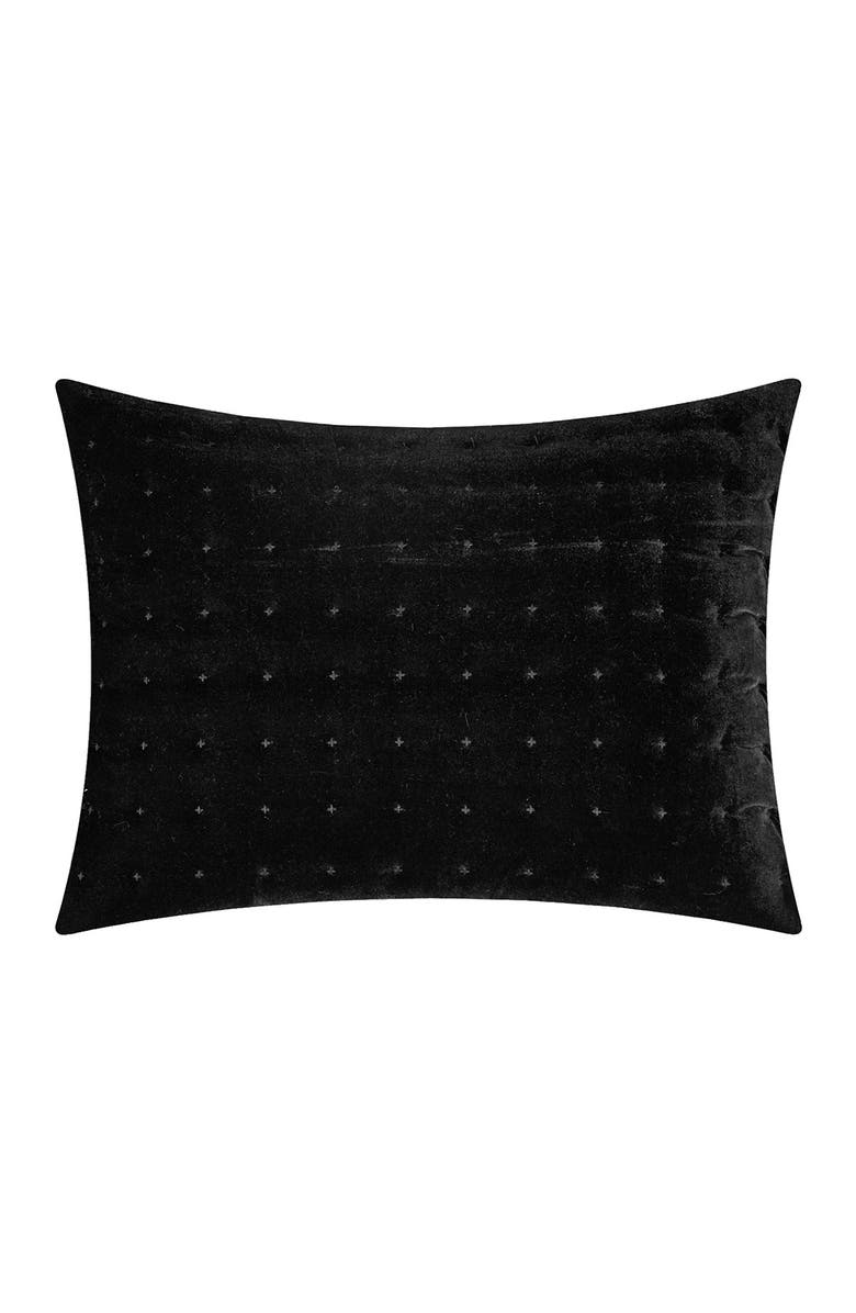 CHIC Chaya Rich Quilted Hand-Stitched Velvet King Comforter Set - Black, Alternate, color, 